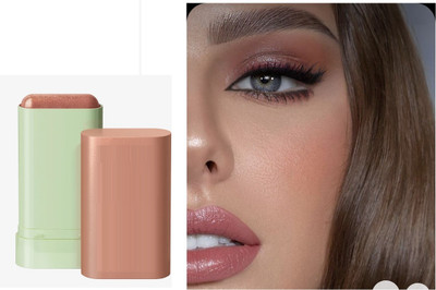 AFARAXIA Makeup Blush Stick contor Moisture Stick Shadow Lips Cheek(brown)