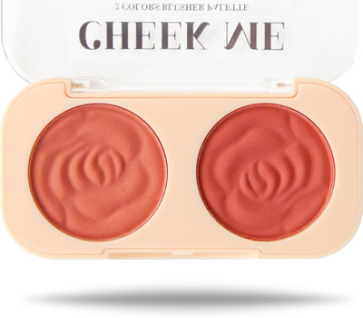 CS STROKES Cheek me duo matte blusher palette, peach blusher,pearl blusher(SHADE C)