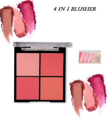 AGLEY BEST ALL SKIN USE 4 IN 1 MULTI COLOR BLUSHER PALETTE PACK OF 1(PINK)