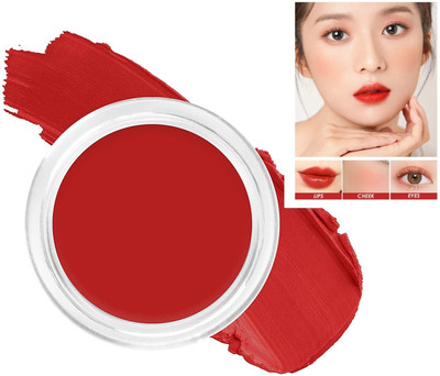 REIMICHI Cream Makeup Lip and Cheek Tint Creamy Matte Finish Natural Face Blush Multi Use(HOT RED)