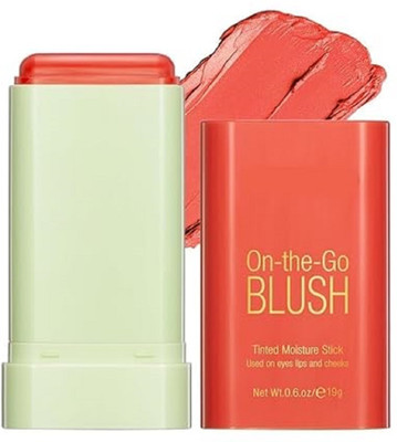 Js Cosmetic Cream Blush Stick - Multi-Use Makeup Stick for Cheeks and Lips(Orange)