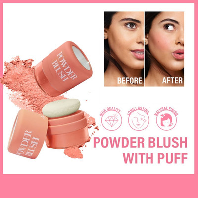 HUZURLU water proof puff blusher(PEACHY PINK)