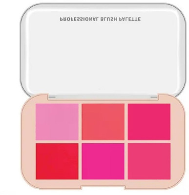 Jiwoo Makeup Blush 6 Colors Cheek Touch Blusher Palette High Quality(MULTI COLOR)
