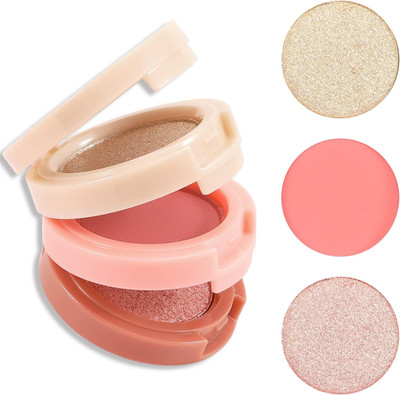 Herrlich New Long Lasting Waterproof 3 in1 Baked Makeup Blusher, Eyeshadow & Highlighter(MULTICOLOR)
