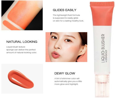 REIMICHI Highly Pigmented & Water Proof Soft Touch Velvet Matte Orange Liquid Blush(ORANGE)