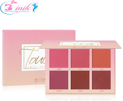 B inik 6 color Touch blusher Palette Professional high pigment(MULTICOLOUR)