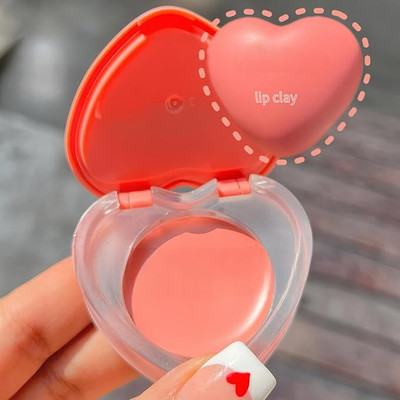 Bajajbeautyshop Loving Heart Lip & Cheek Cream soufflé colour pot(Peach orange)