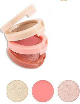 Lui Pui best waterproof blusher & highlighter makeup 3 in 1(multicolor)
