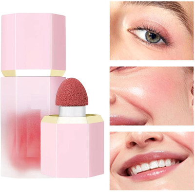 navjai Mousse Liquid Blush Dewy Finish Highly Pigmented Long-Lasting for Cheek Blusher(Peach)