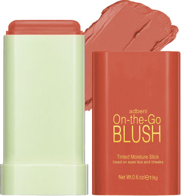 adbeni On the Go Glow Tinted Moisture Stick | Hydrating Blush Balm, Natural Dewy Finish(WARM GLOW)
