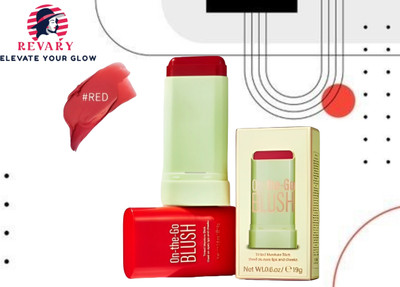 revary Original Blush Stick On-the-Glow Blush Ruby (19 gm)(HOT RED)
