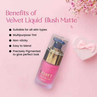 GFSU - GO FOR SOMETHING UNIQUE VELVET LIQUID BLUSHER MATTE SOFT PINK(SOFT PINK)