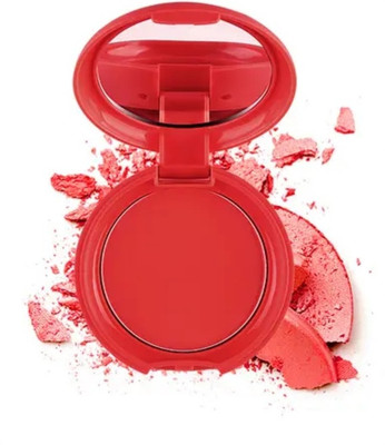 HSQ Red Matte Blush Compact – Intense Pigment Blusher for Bold Cheek Color(RED)