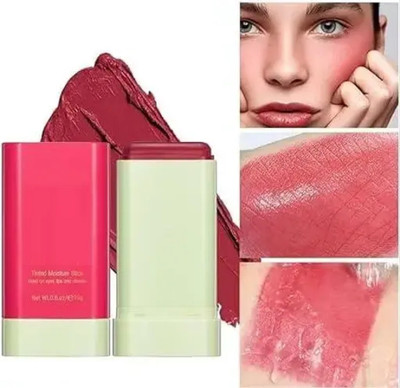 REIMICHI Lightweight Multi-Stick for Face Eyes & Lip Longlasting 3in1 Multi-Use Blusher(rose pink)