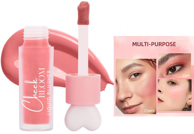 FLORERO Velvet Cream Matte Tint Smudge Proof Liquid Blusher Waterproof With Blend(PINK)