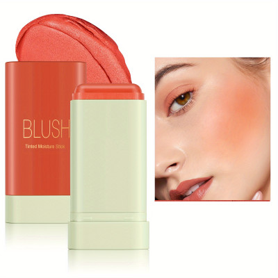 ADJD Blush Stick 3 in 1 Cheeks Lips Eyes Moisturing Face Blush Multi-Use For All Skin(coral orange)