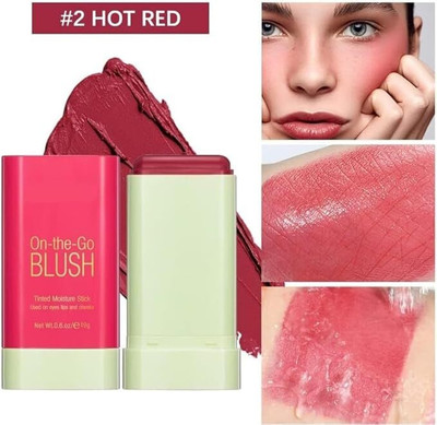 sindhwani makeovers On the glow Blush stick for cheeks lips & eyes| Creamy,highly pigmented(HOT RED)