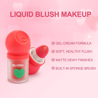 Latixmat Liquid Blusher Cheek Contour Rouge Peach Long Lasting Silky Smooth(Peach)