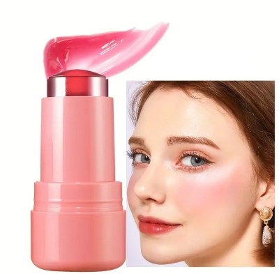 manasona Jelly Blush Stick Waterproof, Buildable Coverage For All Skin Tones(RED)