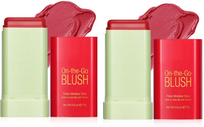 WOONGMI Multi-Use Makeup Stick for Cheeks and Lips with Hydrating Formula(Candy Red)