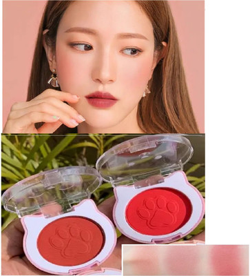 AFARAXIA New Lightweight Long Lasting Ultra-Matte HD Finish Silky Smooth blusher(drack peach, rose red)