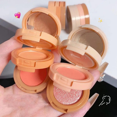BLUEMERMAID Blush and Highlighter Kit, 3 in 1 Makeup Pressed Powder Palette Set of 2(MULTICOLOR)