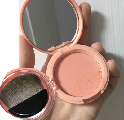 HUZURLU Thr Popular Peach Blush Brush & Mirror Mini(LIGHT PEACH)