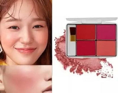 JANOST New 4 in 1 Blusher Palette, Long Stay , Waterprooof(MULTICOLOR)