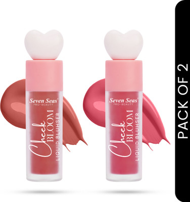 Seven Seas Cheek Bloom Liquid Blusher & Lip Gloss | Long Lasting | Highly Pigmented Blusher(Copper Cheeks,Rosy Cheeks (Pack Of 02))