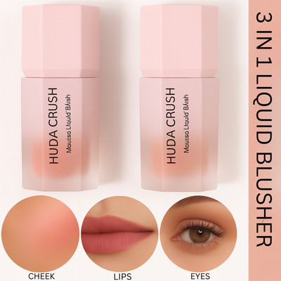 HUDA CRUSH 2 Shade Liquid Blusher Cheek & Lip Tint Long‑Lasting Matte Finish For Women(Multicolor)