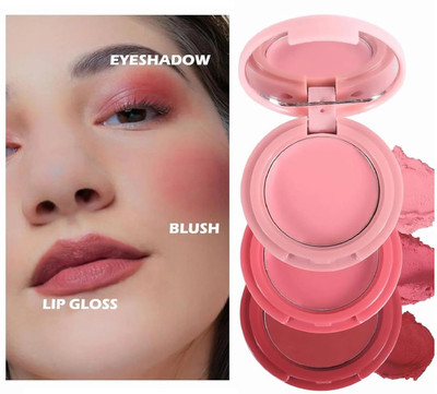 MYEONG Tint Trio Lips & Cheeks, Matte Finish Tint Suitable for All Skin Types(Multi Shade)