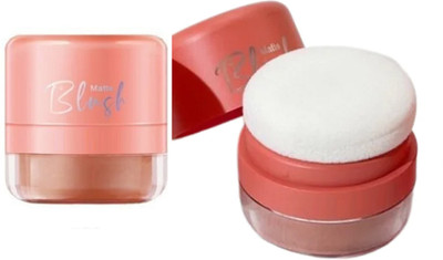 HUZURLU Blusher Powder, Blush for Cheeks Powder with soft attach puff(peach)