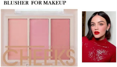 LILLYAMOR Matte Finish 3 In 1 Blusher, Highlighter Palette(MULTICOLOR)