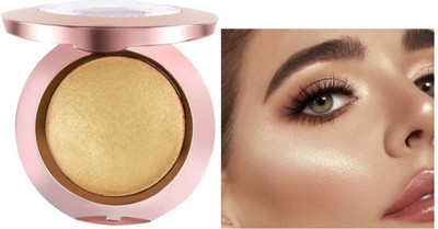 DARYUE Waterproof 2 In 1 HD Baked 8 Color Blusher, Highlighter(golden)