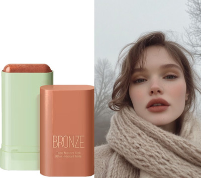 HUZURLU Cream Blush Stick - Multi-Use Makeup Stick for Cheeks and Lips BLUSH(brown)