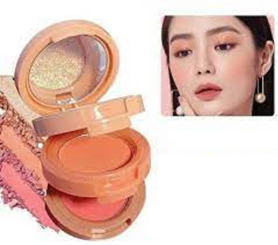 Lui Pui 3 in 1 blusher & highlighter makeup pack of 1(MULTICOLOR)