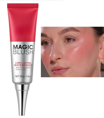 FLORERO Liquid Blush Stick with Cushion Applicator, Soft Touch Long Lasting Natural(PINK)