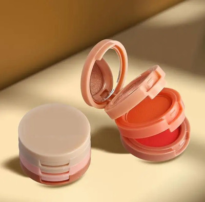 SEUNG 3 In 1 Blush and Highlighter, Shimmer Bronzer, Orange Matte Blusher Blendable(MULTICOLOR)