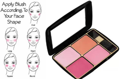 LILLYAMOR NATURAL PINK CHEEKS EFFECT BLUSHER 4 COLOR WATERPROOF AND LONG LASTING(MULTICOLOR)