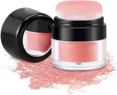 Jiwoo Highly Pigmented Blush Makeup Easy to Blend Long-lasting Single Color Blush(coral red)