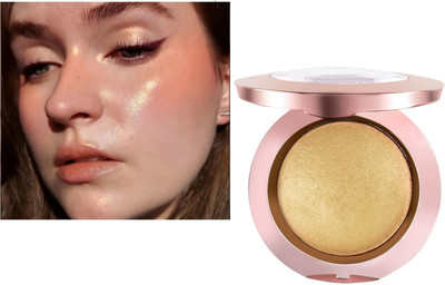 DARYUE New golden Baked Blusher Highly Pigmented Formula, Long-Lasting, Illuminating(golden)