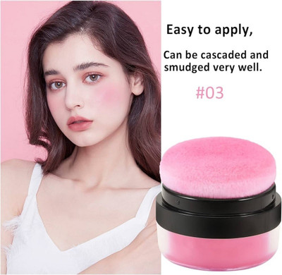 HUZURLU Natural Blusher Face Blush Blush Cushion with Puff for Cheek Soft Blusher(PINK)