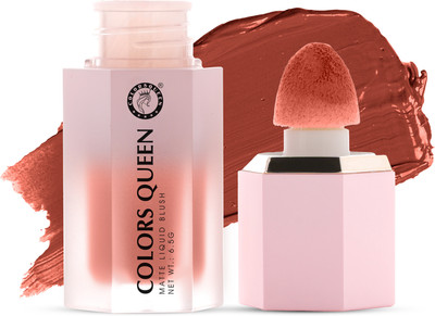COLORS QUEEN Highly Pigmented Matte Liquid Blush for Face, Lips & Eyes with Sponge Applicator(02 - Love)