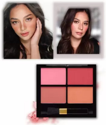 AGLEY 4 Color Blusher Palette Makeup brush pack of 1(multi color)