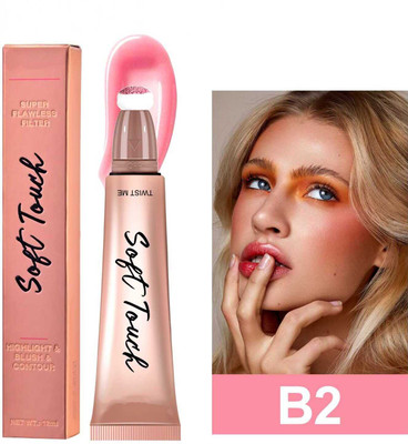 COSLUXE PROFESSIONAL Liquid Blush Stick with Cushion Applicator, Handaiyan Soft Touch Long Lasting(Natural Matte Finish, Silky Cream Face blusher B2)