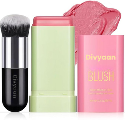 Divyaan Beauty Viral Matte Long Lasting Cheek Tint Glow Face Blush Stick With Brush(Pink)