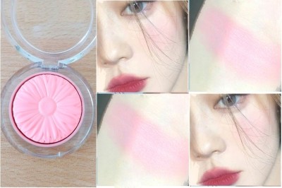 Emijun Soft Powder Blusher Waterproof, Long Lasting For Face Makeup(Rosy Pink)