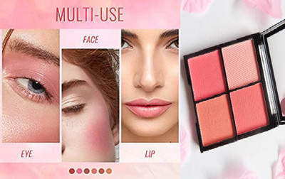 KAIASHA 4 Color Blusher Kit for Face Makup skin for girl (Multicolor)pack of - 1(mluticolor)