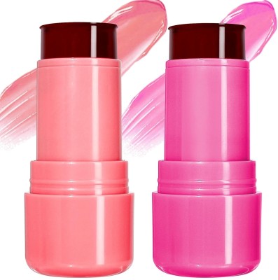 JANOST Soft Jelly Blush Mini Set Lip and Cheek Lip Dye Lip Gloss Long-lasting Set Of 2(PINK)