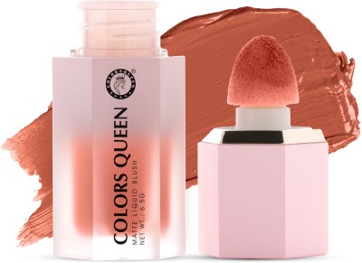 COLORS QUEEN Highly Pigmented Matte Liquid Blush for Face, Lips & Eyes with Sponge Applicator(03 - Floral Rush)